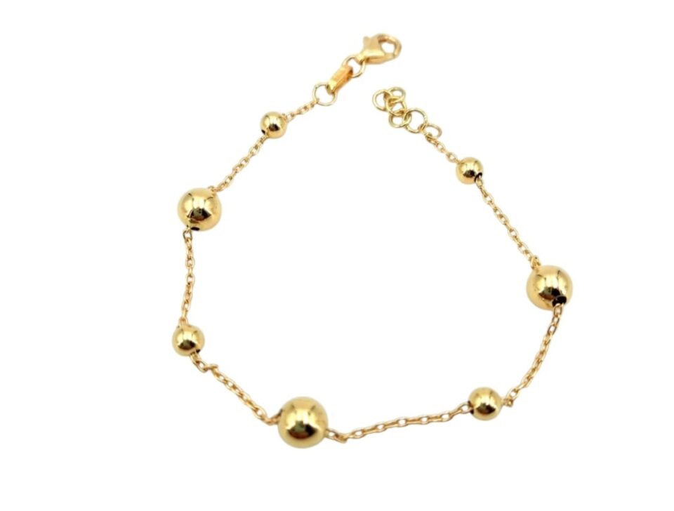 bracciale oro sfere lucide