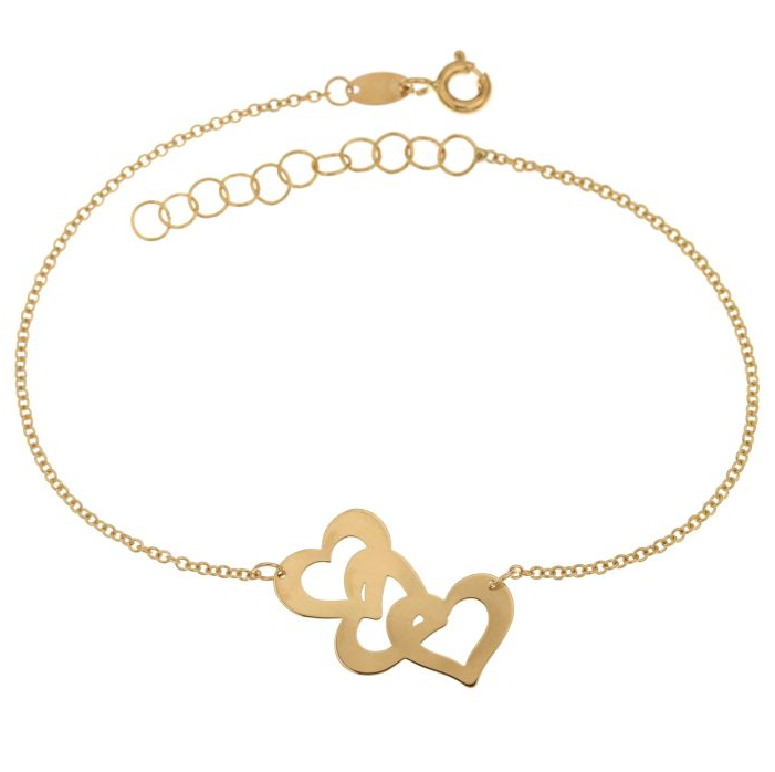 Bracciale oro Tre Cuori